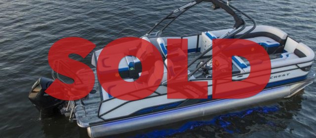 SOLD: 2021 Crest Caribbean RS 250 SLRC Tritoon Boat Black/Pacific Blue