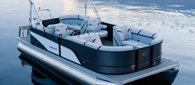 2023 Crest Classic LX 220 SLC Pontoon Boat Black/Steel